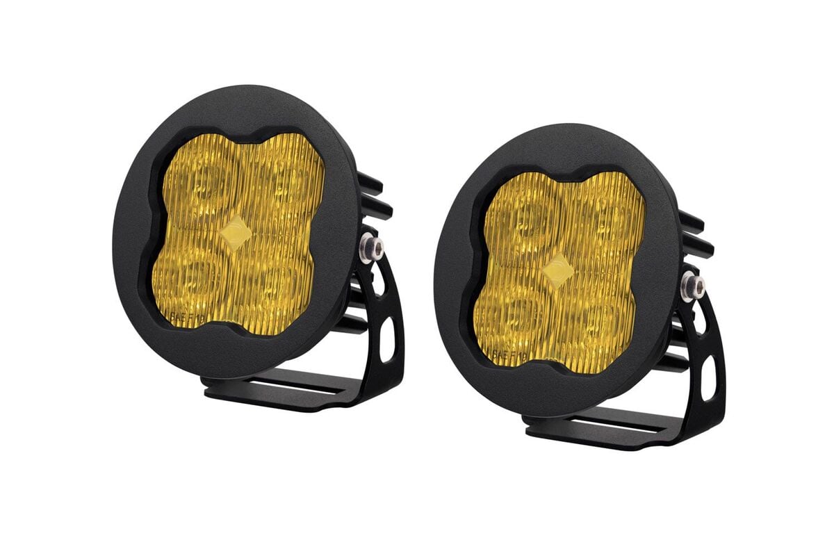Diode Dynamics Stage Series 3” SAE Yellow Sport Round LED Pod - Pair