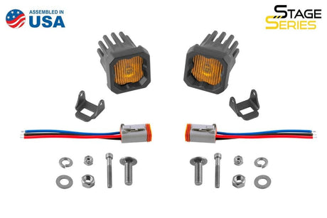 Diode Dynamics Stage Series C1 Yellow SAE Fog Standard LED Pod - Pair