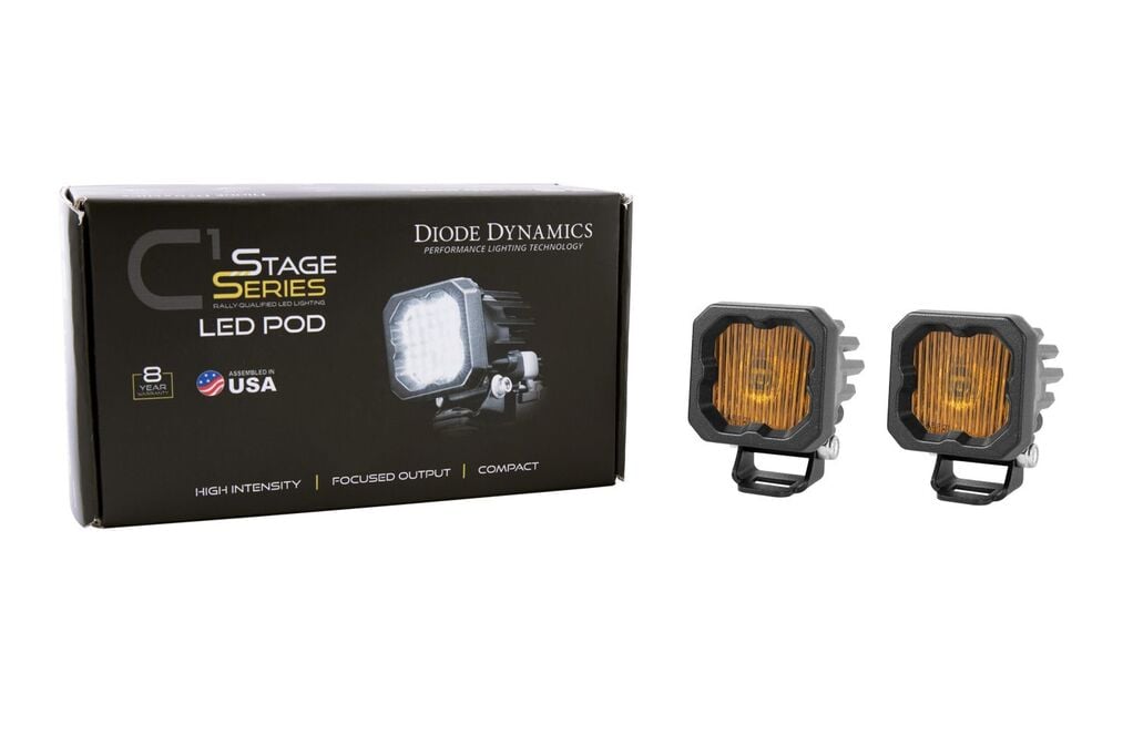 Diode Dynamics Stage Series C1 Yellow SAE Fog Standard LED Pod - Pair