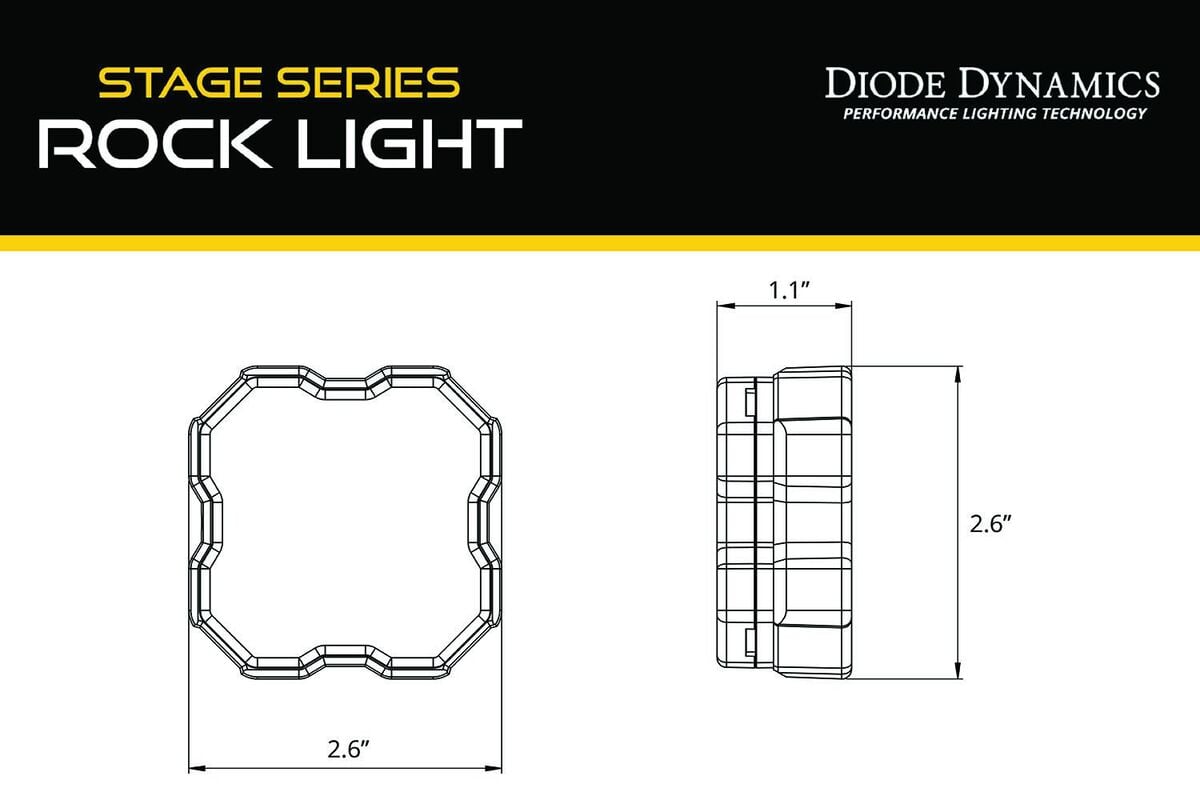 Diode Dynamics Stage Series Rock Light Magnet Mount Adapter Kit - One