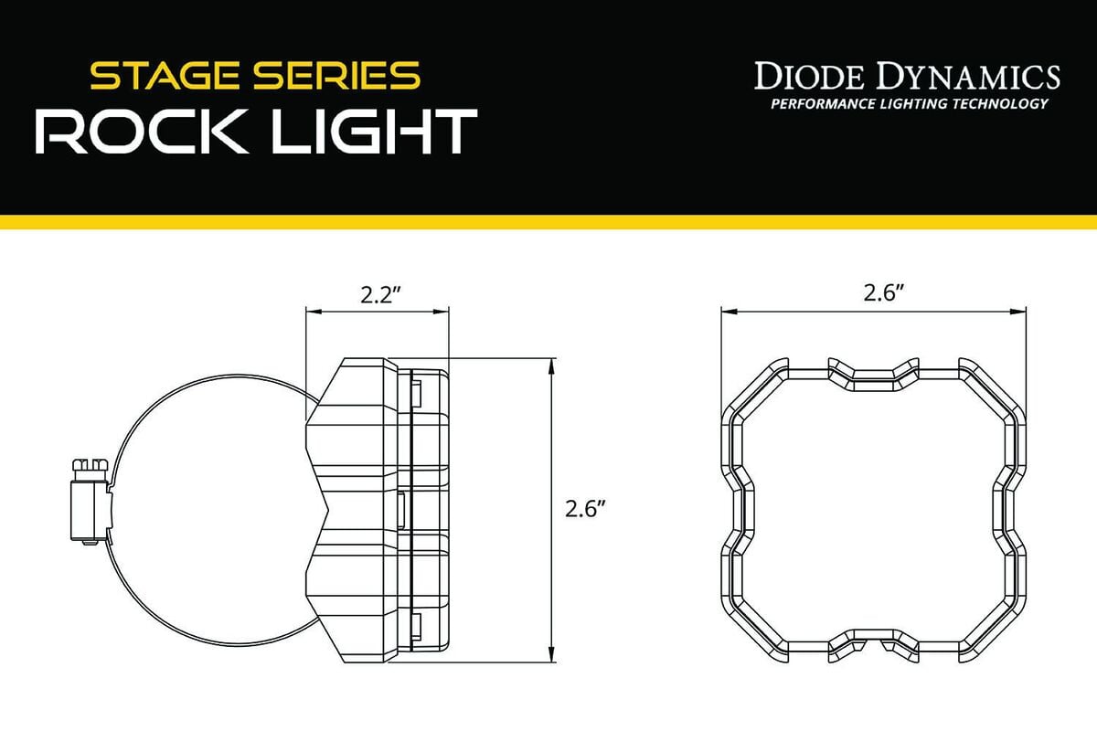 Diode Dynamics Stage Series Rock Light Roll Bar Mount - One