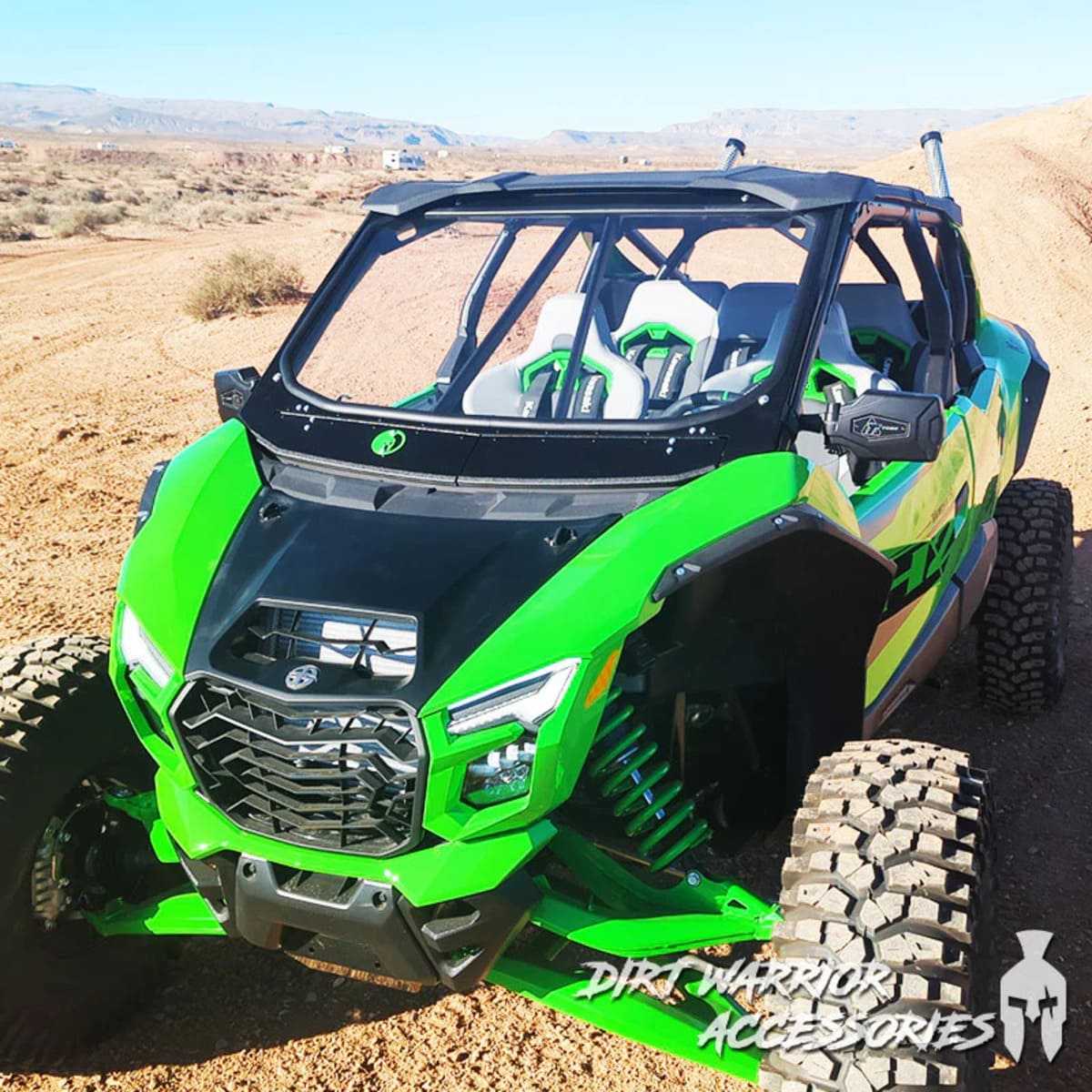 Dirt Warrior '25+ Kawasaki Teryx H2 Front Windshield w/ Intrusion Bars