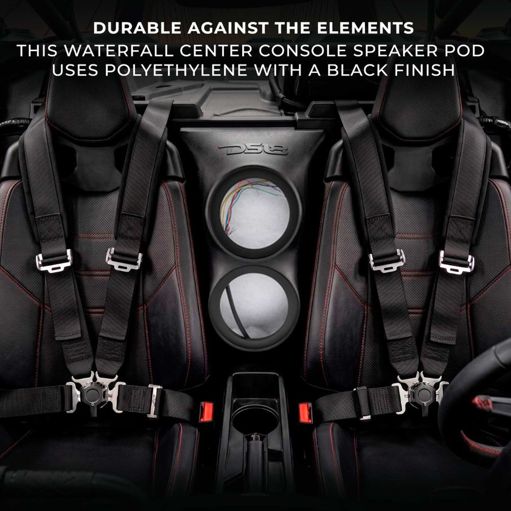 DS18 '17+ Can-Am Maverick X3 6.5" Waterfall Center Console Dual Speaker Pod w/ Digital LED Lights