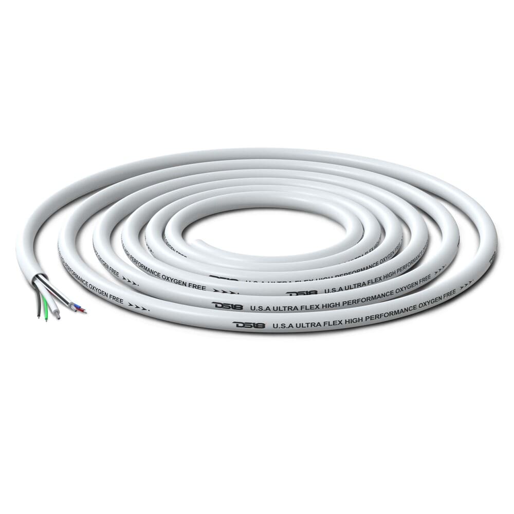 DS18 18-GA RGB LED & 16-GA Speaker Wires Marine Grade Tinned 100% Copper OFC -100 Feet