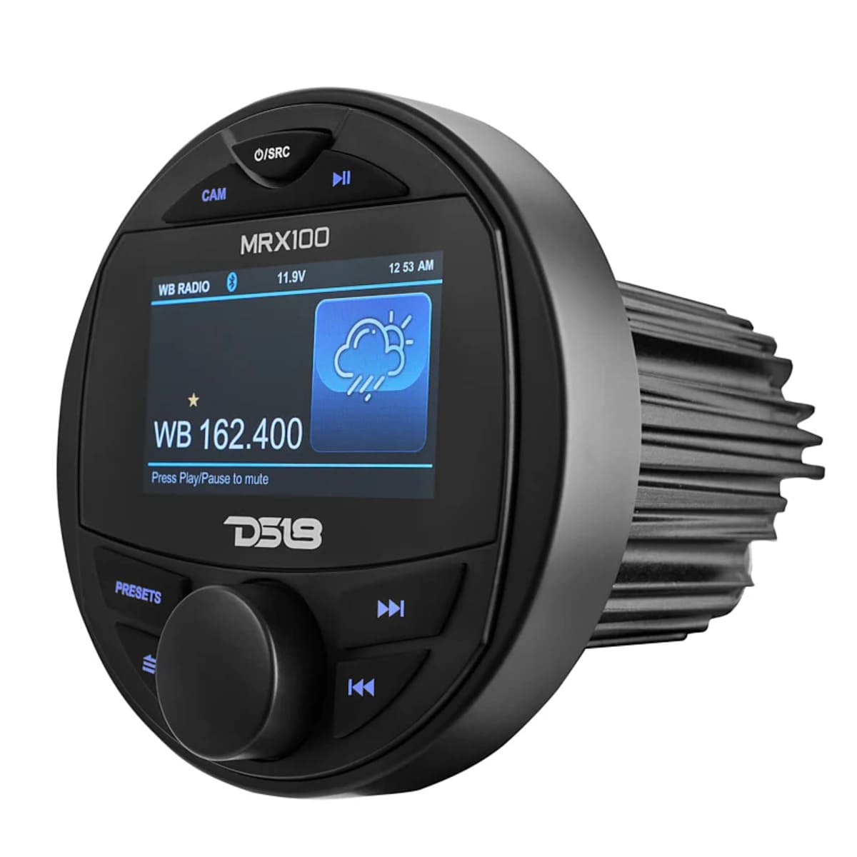 DS18 Marine & Powersports Headunit 2 Zones, 4 Volts Output, BT, RDS 4 X 50 Watts, 3" Color TFT Screen