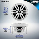 DS18 MP 6.5" 2-Way Coaxial Marine Speaker 60 Watts RMS 4-Ohm