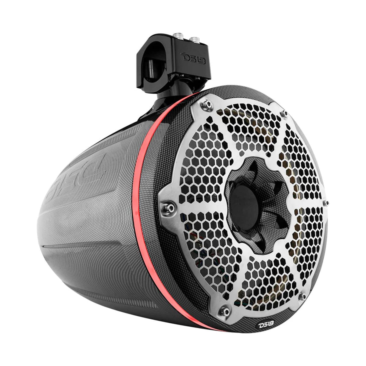 DS18 NXL 10" Marine and Powersports Empty Tower RGB LED Lights - Black Carbon Fiber