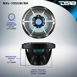 DS18 NXL 10" Marine Subwoofer w/ 300 Watts RMS SVC 4-Ohm RGB LED Lights