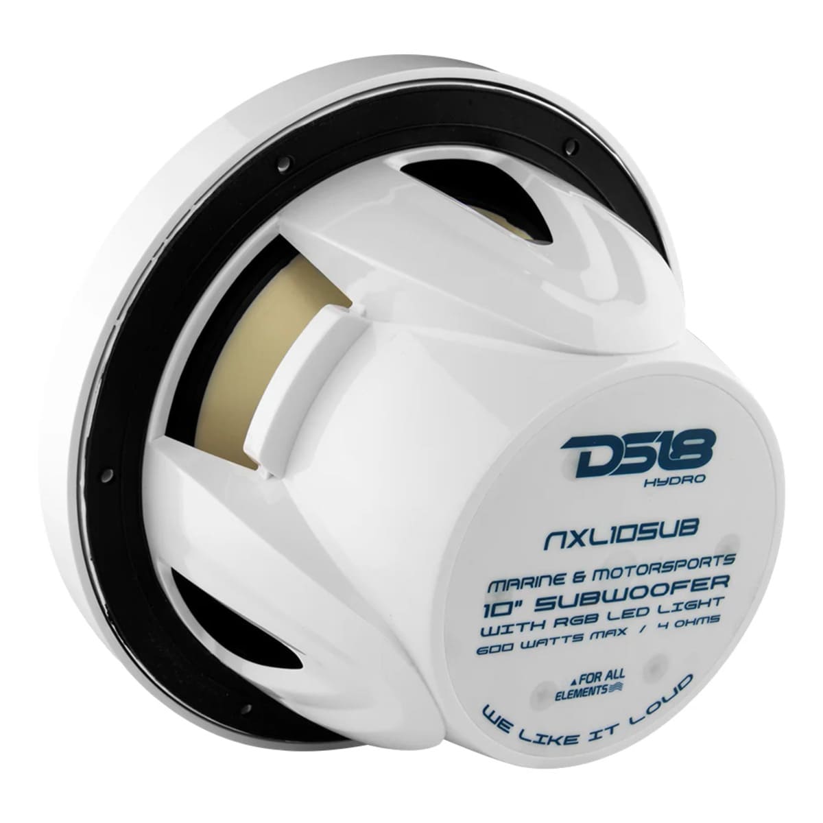 DS18 NXL 10" Marine Subwoofer w/ 300 Watts RMS SVC 4-Ohm RGB LED Lights