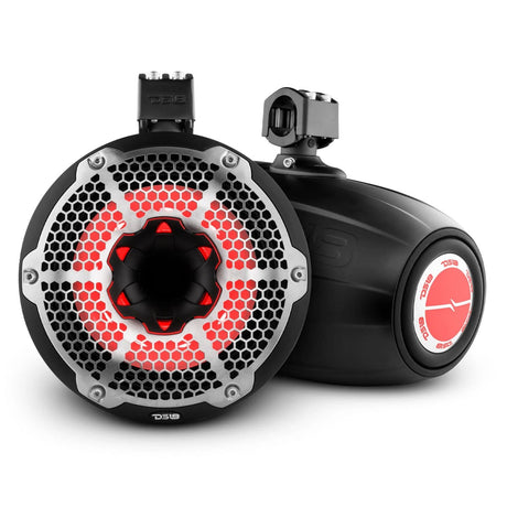 DS18 NXL 10" Neodymium Marine & Powersports Towers with Built-in Passive Radiator, 1" Driver & 300 Watts RMS RGB LED