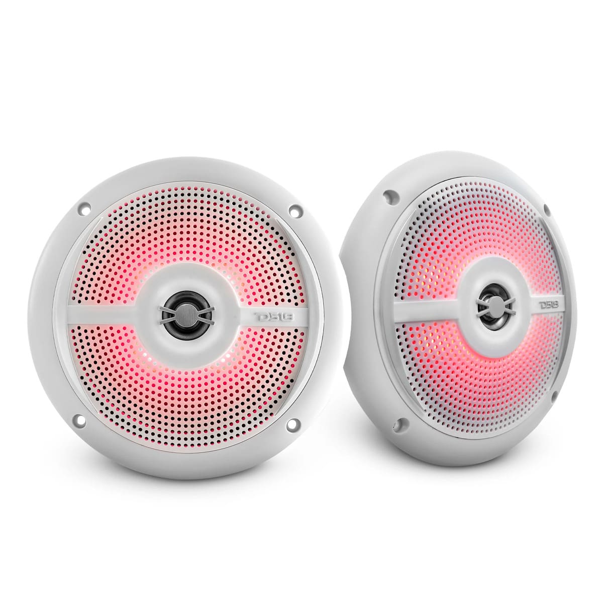 DS18 NXL 6.5" 2-Way Coaxial Marine Shallow Speaker w/ 25 Watts RMS 4-Ohm RGB LED Lights