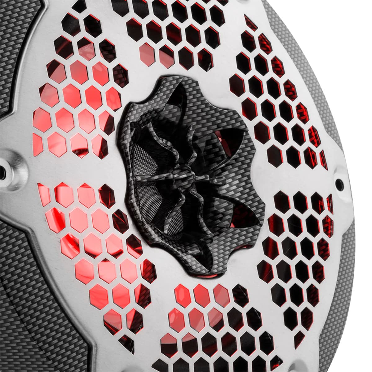 DS18 NXL 6.5" 2-Way Coaxial Marine Speaker w/ 100 Watts RMS 4-Ohm RGB LED Lights - Black Carbon Fiber