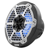 DS18 NXL 6.5" 2-Way Coaxial Marine Speaker w/ 100 Watts RMS 4-Ohm RGB LED Lights - Black Carbon Fiber