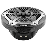DS18 NXL 6.5" 2-Way Coaxial Marine Speaker w/ 100 Watts RMS 4-Ohm RGB LED Lights - Black Carbon Fiber