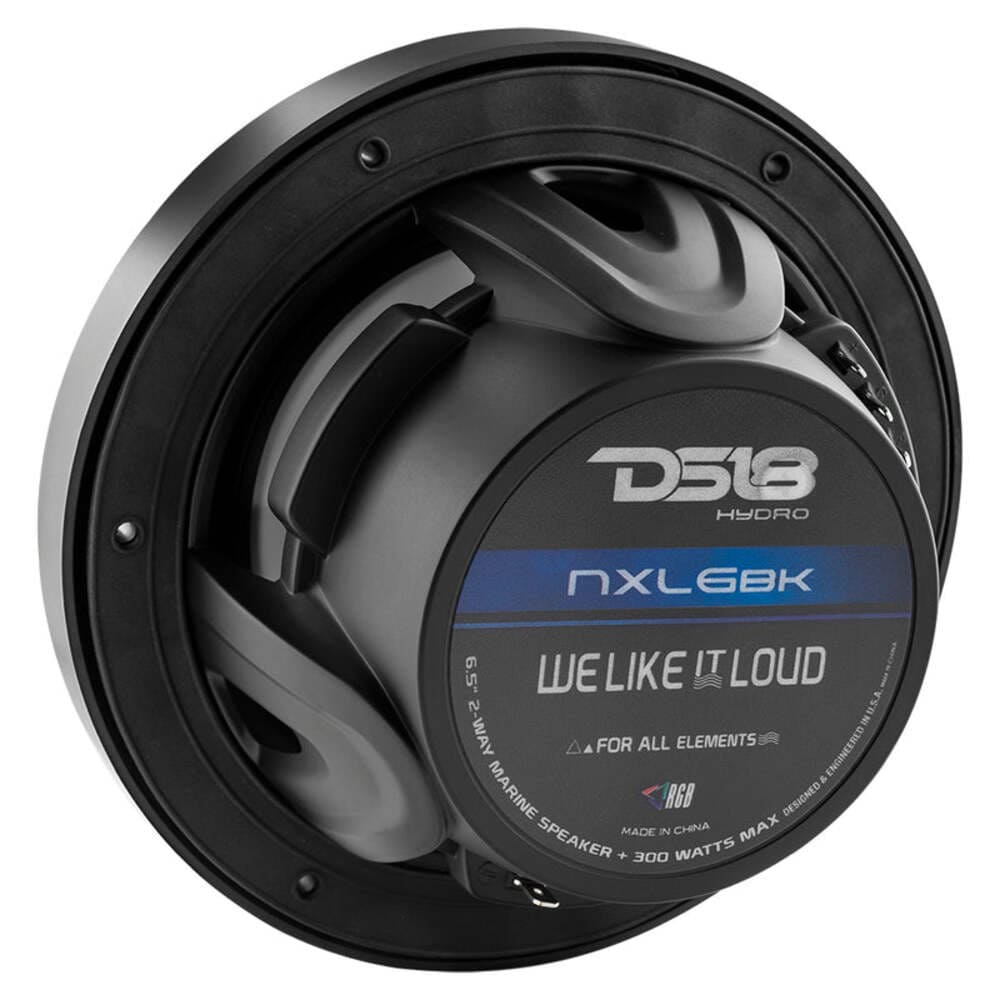 DS18 NXL 6.5" 2-Way Coaxial Marine Speaker w/ 100 Watts RMS 4-Ohm RGB LED Lights