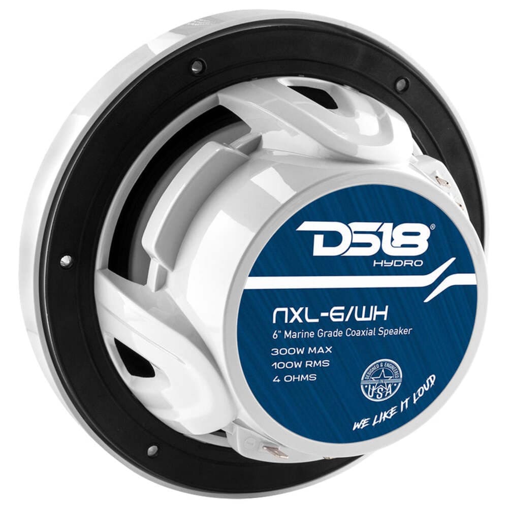 DS18 NXL 6.5" 2-Way Coaxial Marine Speaker w/ 100 Watts RMS 4-Ohm RGB LED Lights
