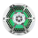 DS18 NXL 6.5" 2-Way Coaxial Marine Speaker w/ 100 Watts RMS 4-Ohm RGB LED Lights