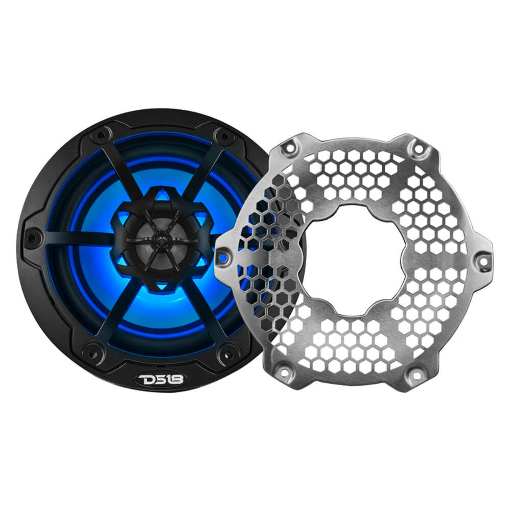DS18 NXL 6.5" 2-Way Coaxial Marine Speaker w/ 100 Watts RMS 4-Ohm RGB LED Lights
