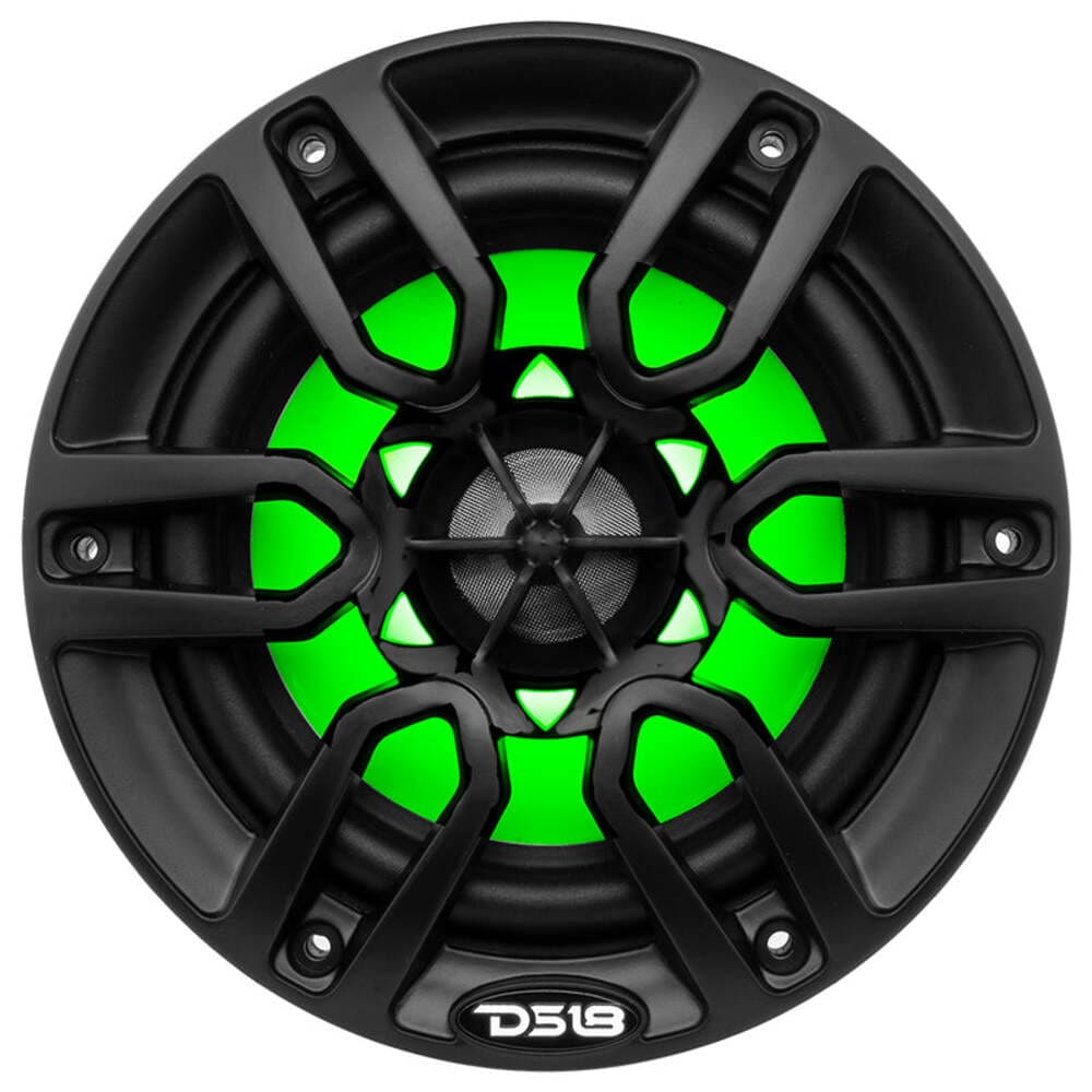 DS18 NXL 6.5" 2-Way Coaxial Marine Speaker w/ 100 Watts RMS 4-Ohm RGB LED Lights