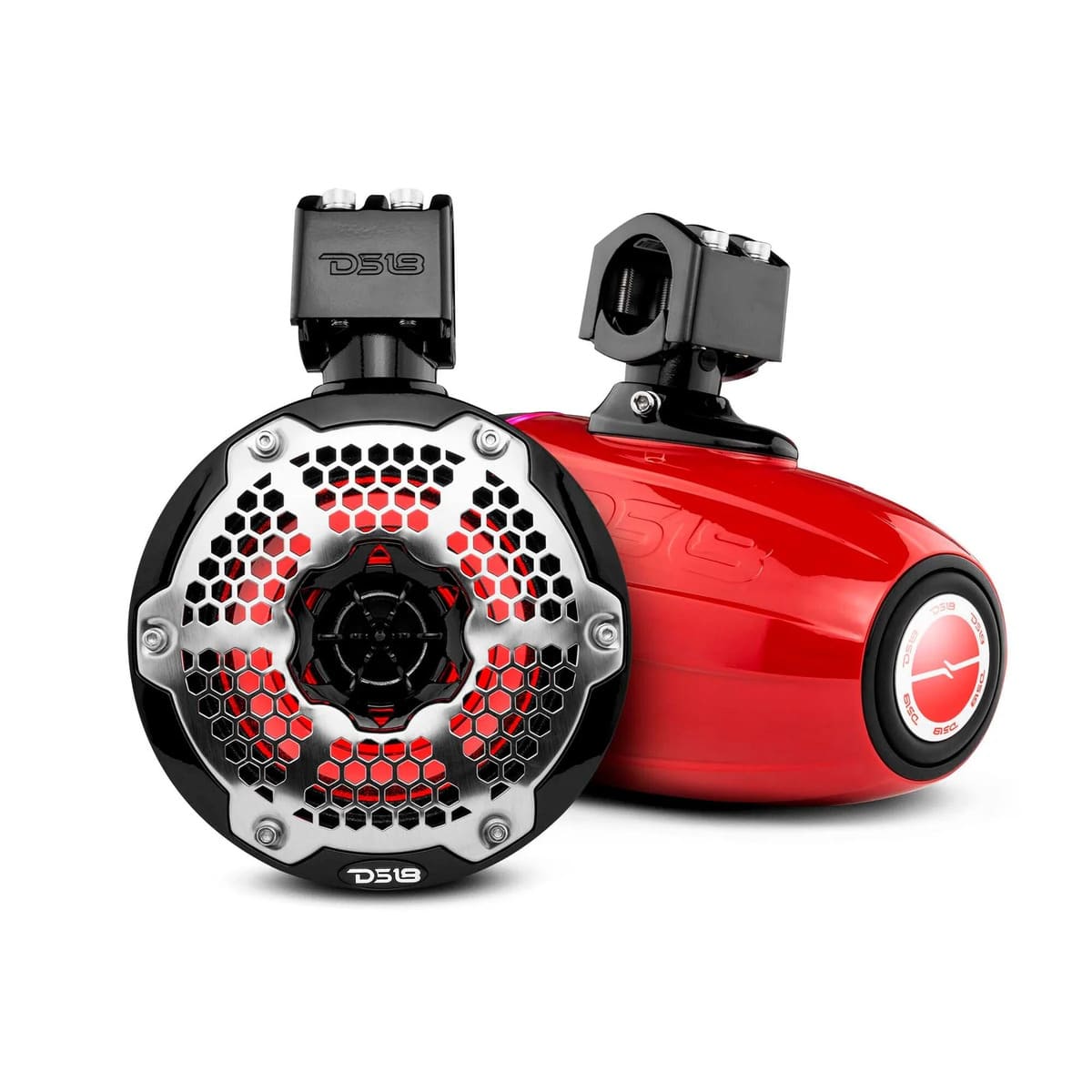 DS18 NXL 6.5" Neodymium Marine & Powersports Towers with Built-in Passive Radiator, 1" Driver & 150 Watts RMS RGB LED