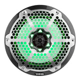 DS18 NXL 8" 2-Way Coaxial Marine Speaker w/ 125 Watts RMS 4-Ohm RGB LED Lights - Black Carbon Fiber