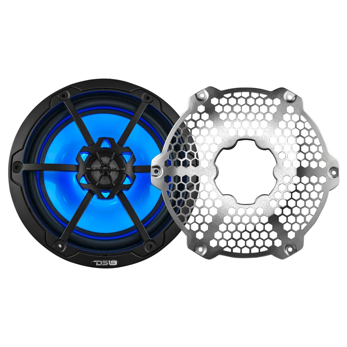 DS18 NXL 8" 2-Way Coaxial Marine Speaker With RGB LED Lights 125 Watts RMS 4-Ohm