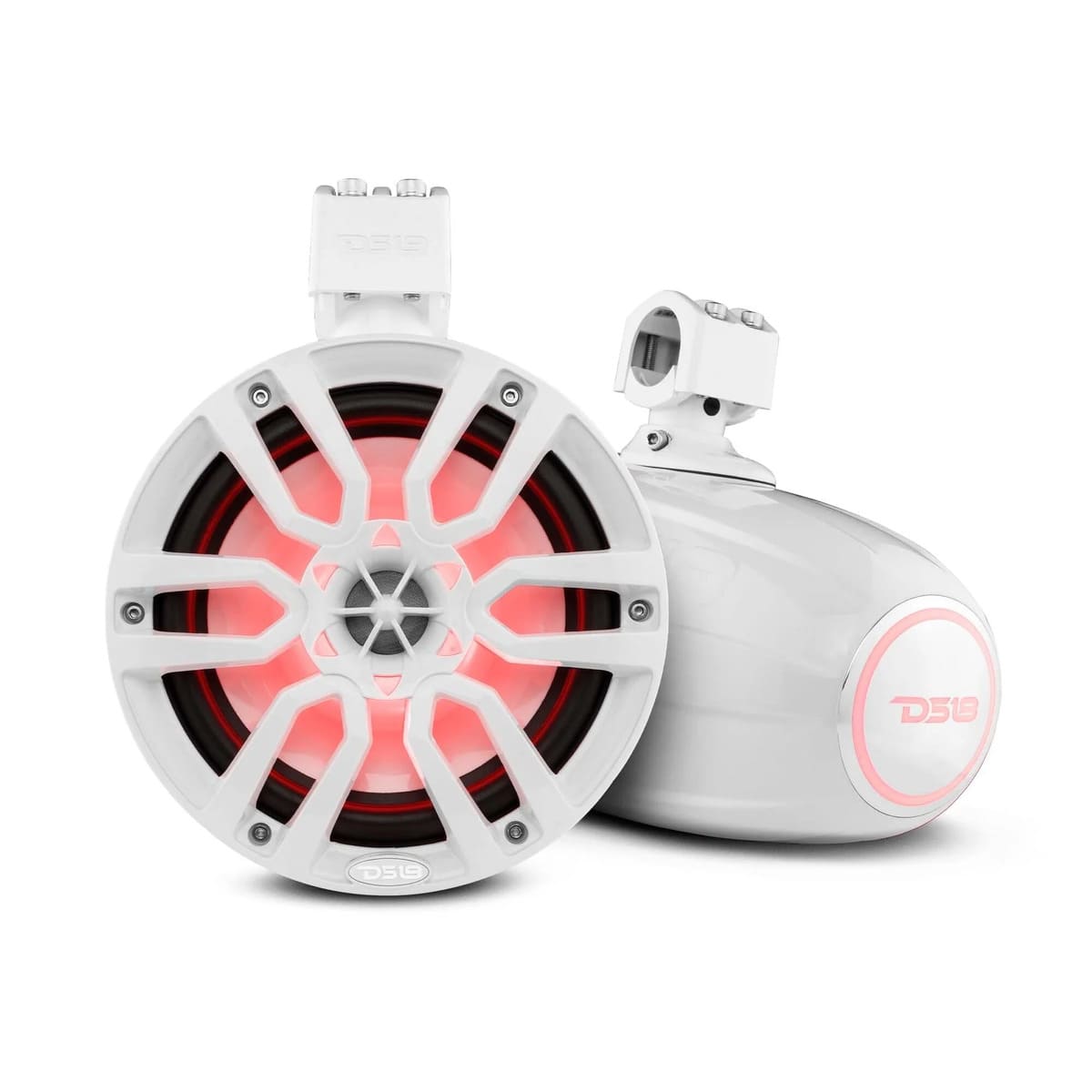 DS18 NXL 8" Marine Water Resistant Wakeboard Tower Speakers with Integrated RGB LED, 375 Watts