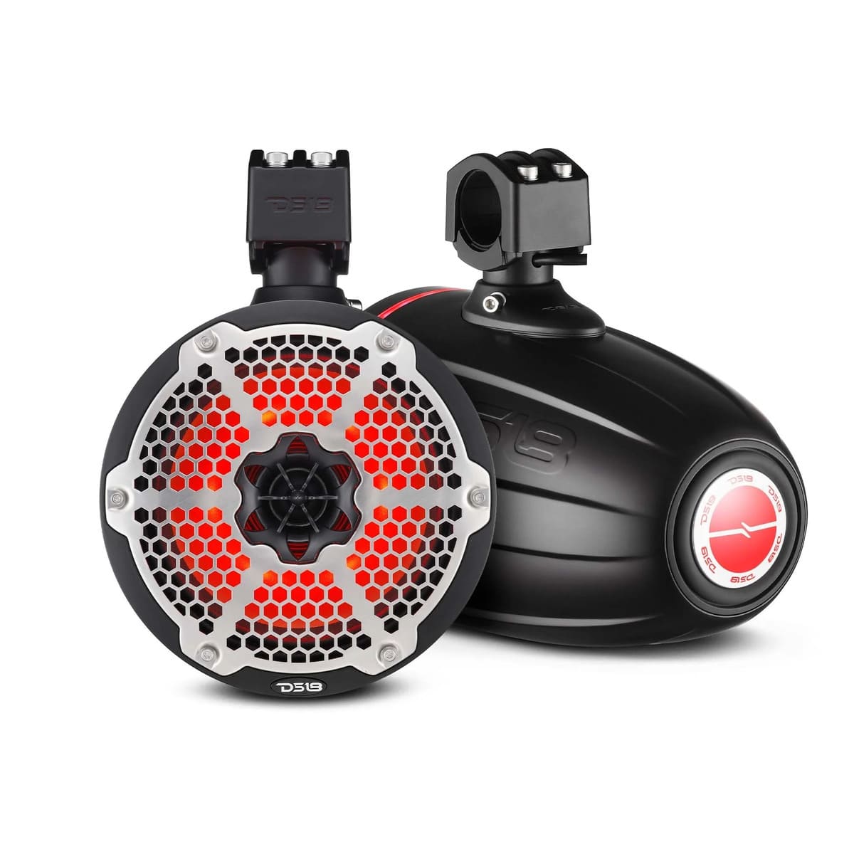 DS18 NXL 8" Neodymium Marine & Powersports Towers with Built-in Passive Radiator, 1" Driver & 180 Watts RMS RGB LED