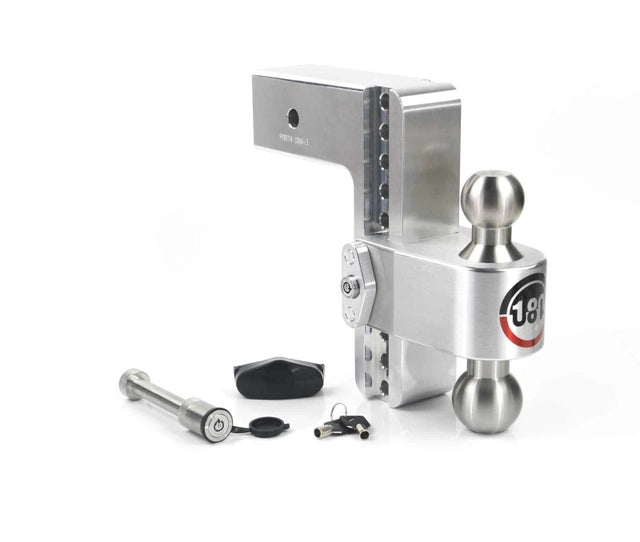 Weigh Safe 180 Hitch 8in Drop Hitch & 3in Shank (10K/21K GTWR) w/WS05 - Aluminum - LTB8-3-KA