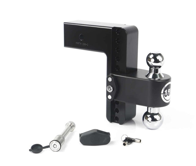 Weigh Safe 180 Hitch 8in Drop Hitch & 3in Shank (10K/21K GTWR) w/WS05 - Black Cerakote - CTB8-3-KA-CER-BLA