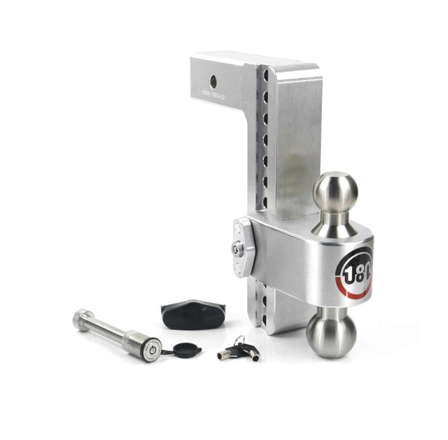 Weigh Safe 180 Hitch 10in Drop Hitch & 2.5in Shank (10K/18.5K GTWR) w/WS05 - Aluminum - LTB10-2.5-KA