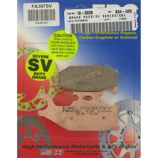 EBC SV Severe Duty Sintered Metal Brake Pads - Front/Rear