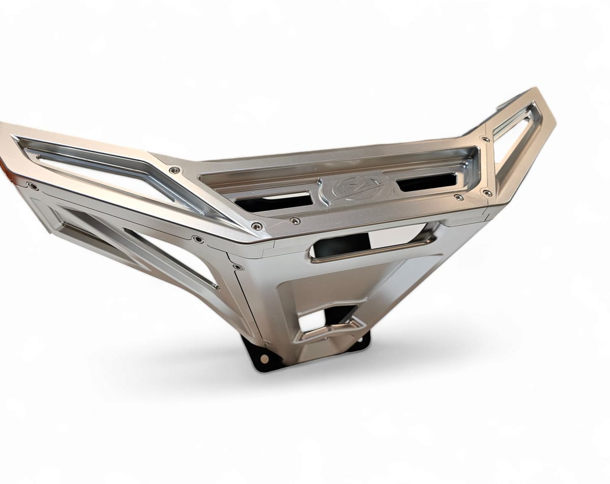 Elektric Offroad Designs '22+ Polaris RZR Pro R/ Turbo R Machined Billet Front Winch Bumper (Clear Hard Anodize)