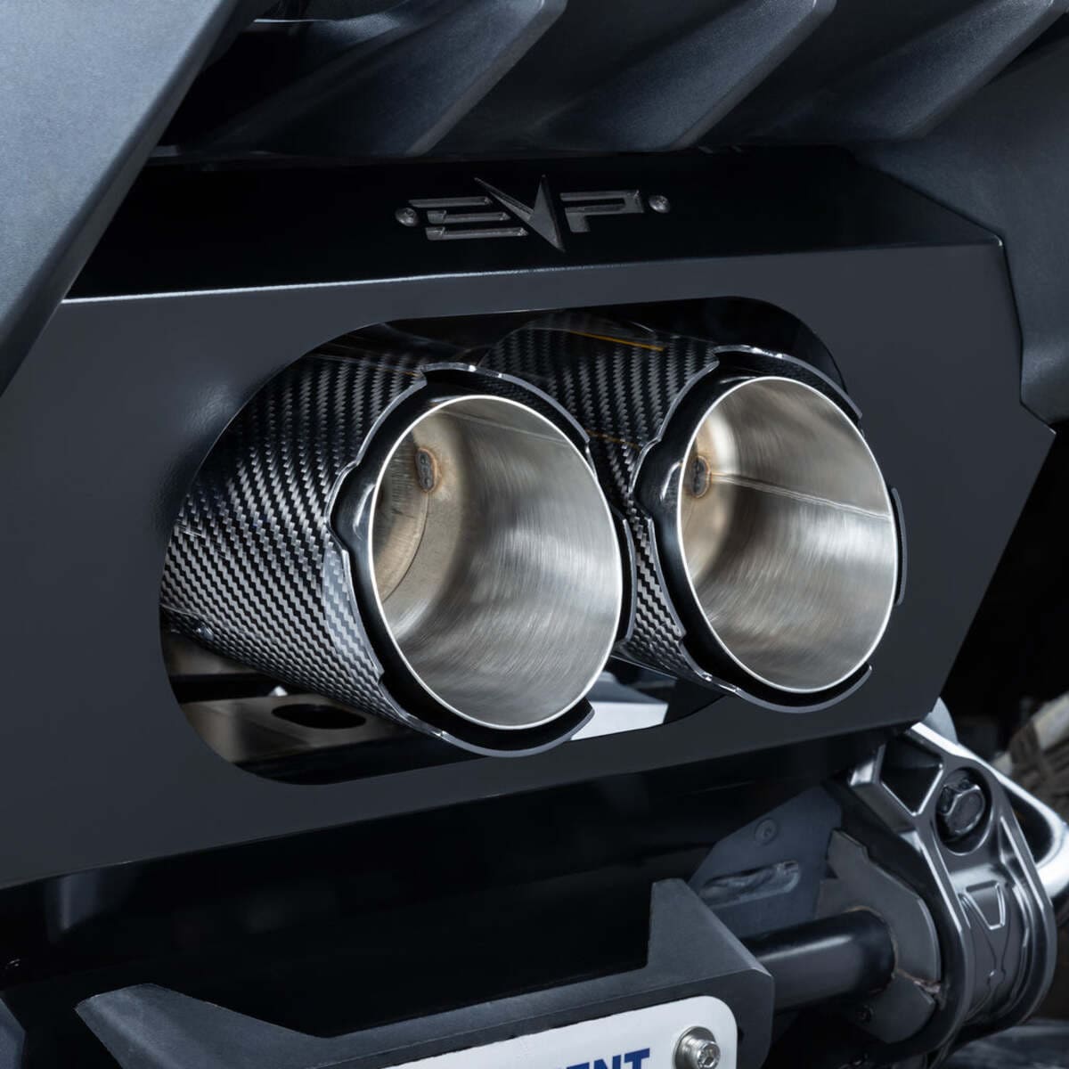 EVO Can-Am Maverick R Dynamic Twin Exit & Captain's Choice Mufflers Replacement Tips Racing