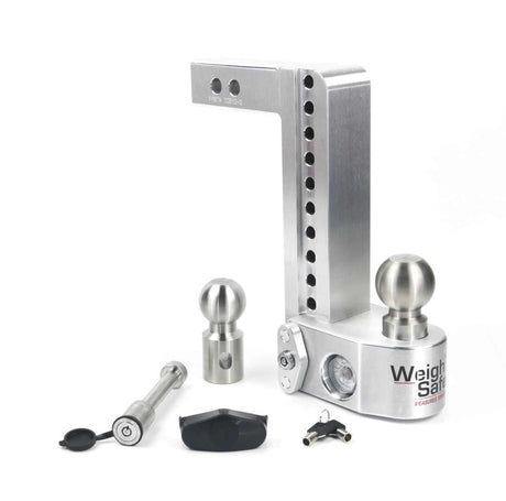 Weigh Safe 10in Drop Hitch w/Built-in Scale & 2in Shank (10K/12.5K GTWR) w/WS05 - Aluminum - WS10-2-KA