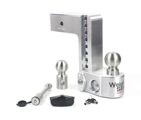 Weigh Safe 8in Drop Hitch w/Built-in Scale & 3in Shank (10K/21K GTWR) w/WS05 - Aluminum - WS8-3-KA