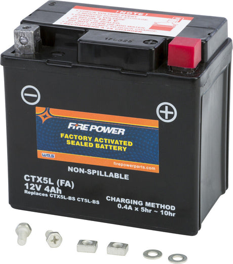 Fire Power Factory Activated Sealed Battery CTX5L-BS