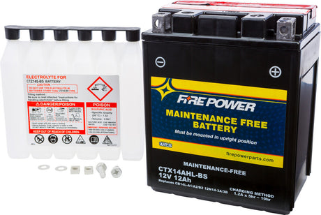 Fire Power Maintenance Free Sealed Battery CTX14AHL-BS