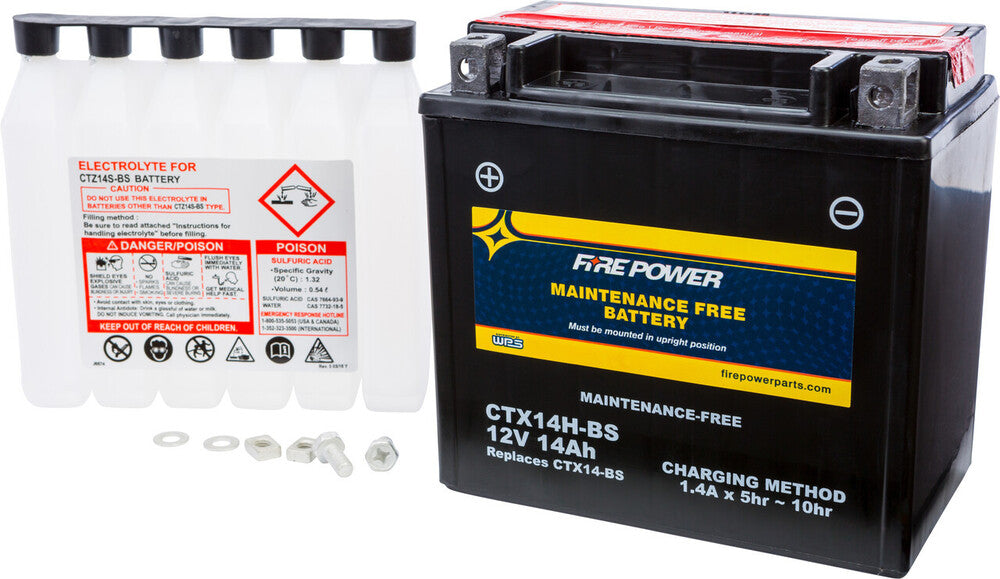 Fire Power Maintenance Free Sealed Battery CTX14H-BS