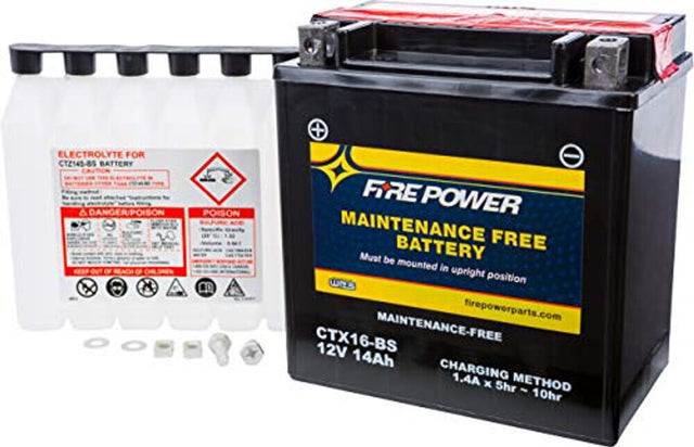 Fire Power Maintenance Free Sealed Battery CTX16-BS