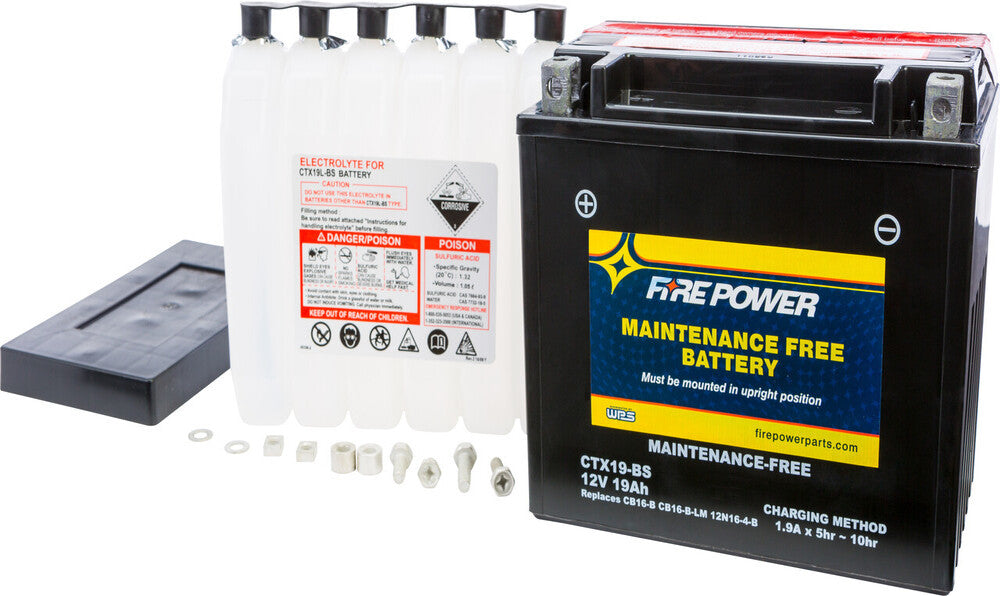 Fire Power Maintenance Free Sealed Battery CTX19-BS