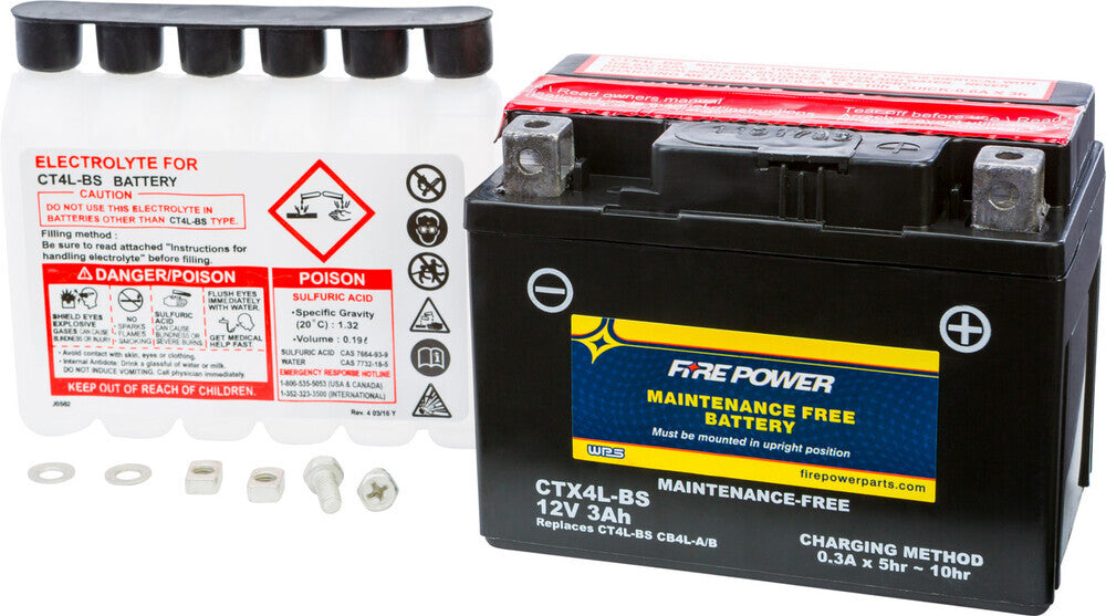 Fire Power Maintenance Free Sealed Battery CTX4L-BS
