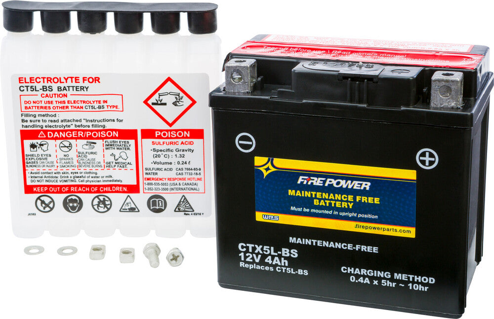 Fire Power Maintenance Free Sealed Battery CTX5L-BS