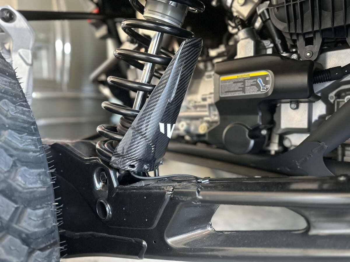 Fourwerx Can-Am Maverick R Carbon Fiber Rear Shock Guard - Set