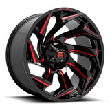 Fuel D754 Reaction UTV Wheel - Gloss Black Milled with Red Tint
