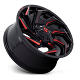 Fuel D754 Reaction UTV Wheel - Gloss Black Milled with Red Tint