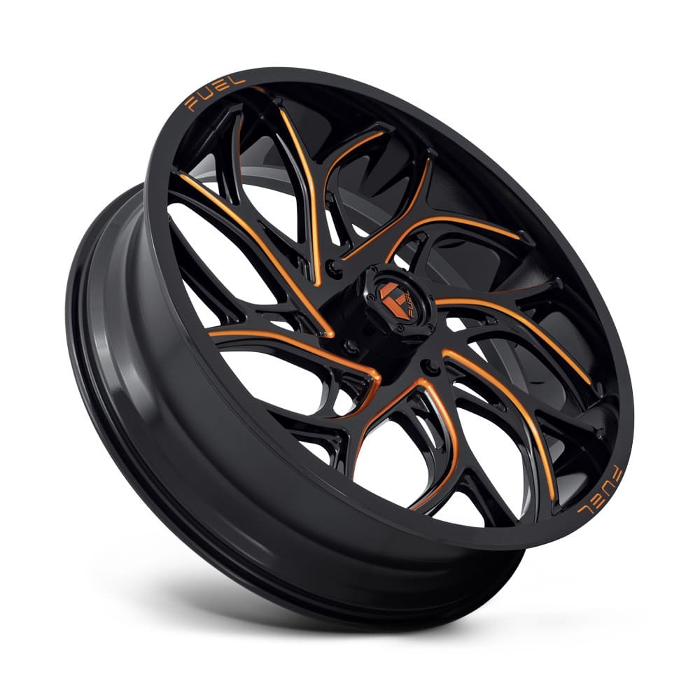 Fuel D777 Runner UTV Wheel Gloss Black Milled Orange