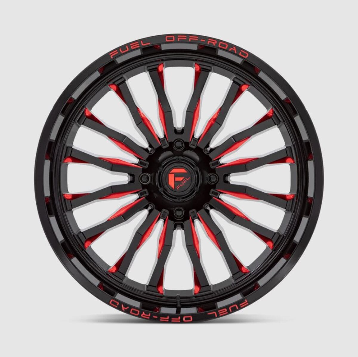 Fuel D821 ARC UTV Wheel - Gloss Black Milled Red