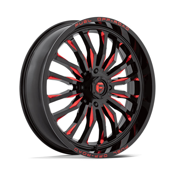most Duel 完組ホイールセット 700C ブラック/レッド fuel-d822-arc-utv-wheel-gloss-