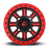 Fuel D911 Hardline Beadlock Wheel Gloss Black Red Tinted Clear